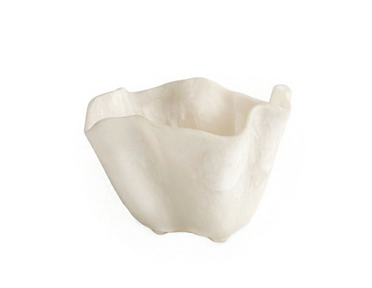 Resin Alabaster White Swirl Ice Bucket