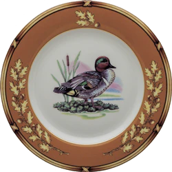 American Wildlife Wing Teal Bread Plate