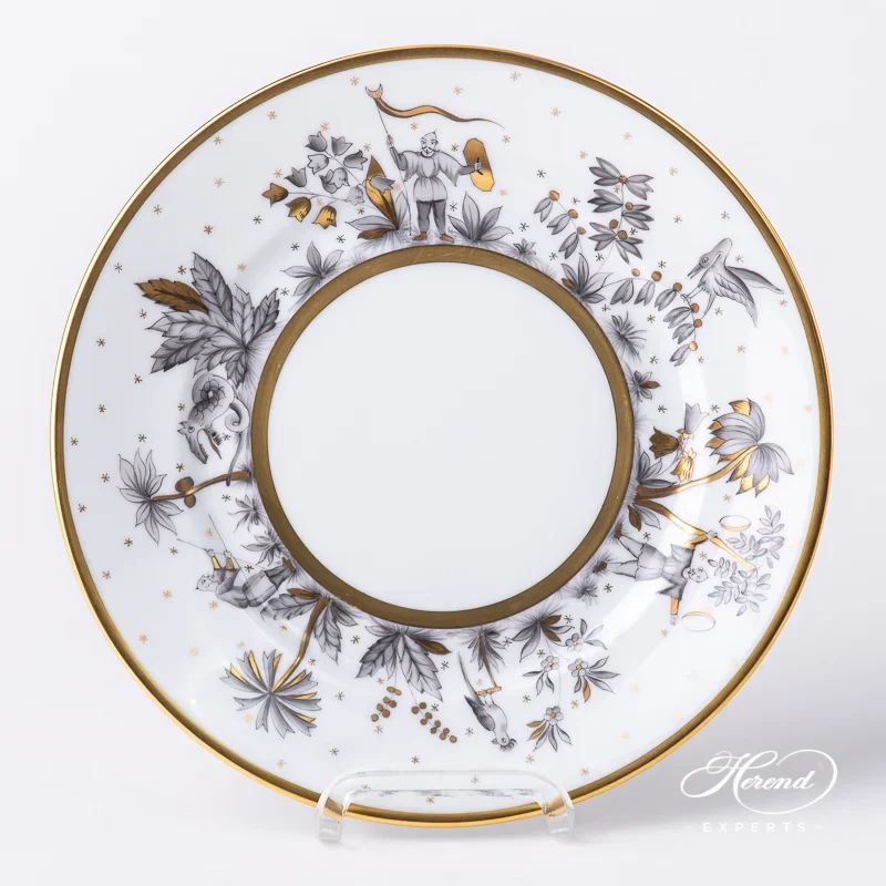 Asian Garden Black Dessert Plate