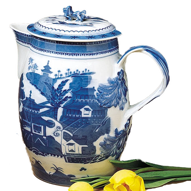Blue Canton Cider Jug & Cover