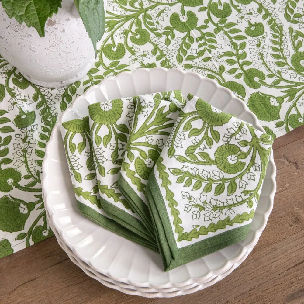 Cactus Flower Green Napkins | Set of 4 - Image 2