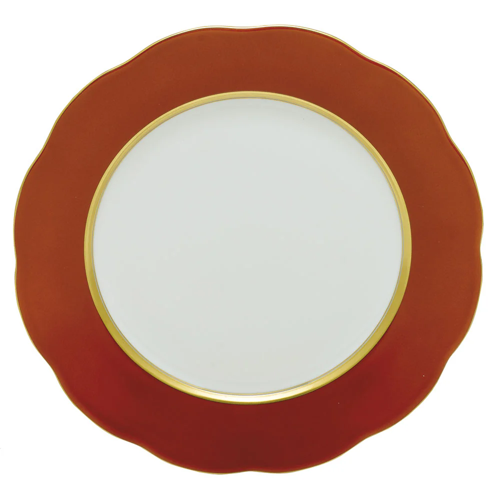 Silk Ribbon Service Plate 11"d - Pumpkin - Image 2