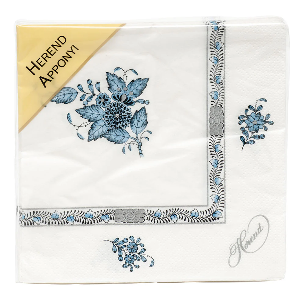 Paper Napkins Pack Of 20 Turquoise & Platinum