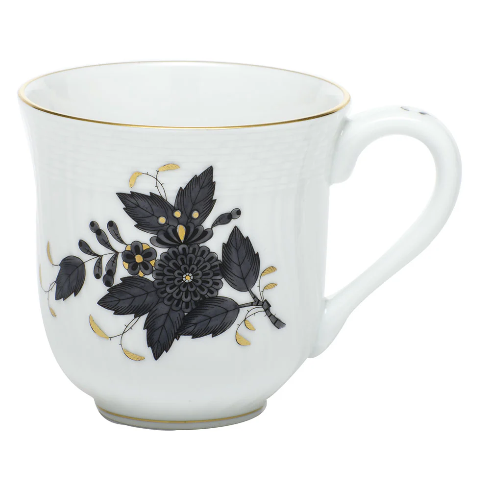 Chinese Bouquet Black Mug (10 Oz) 3.5"h - Black - Image 2