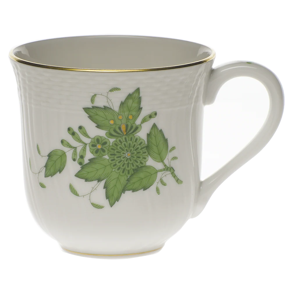 Chinese Bouquet Green Mug  (10 Oz) 3.5"h