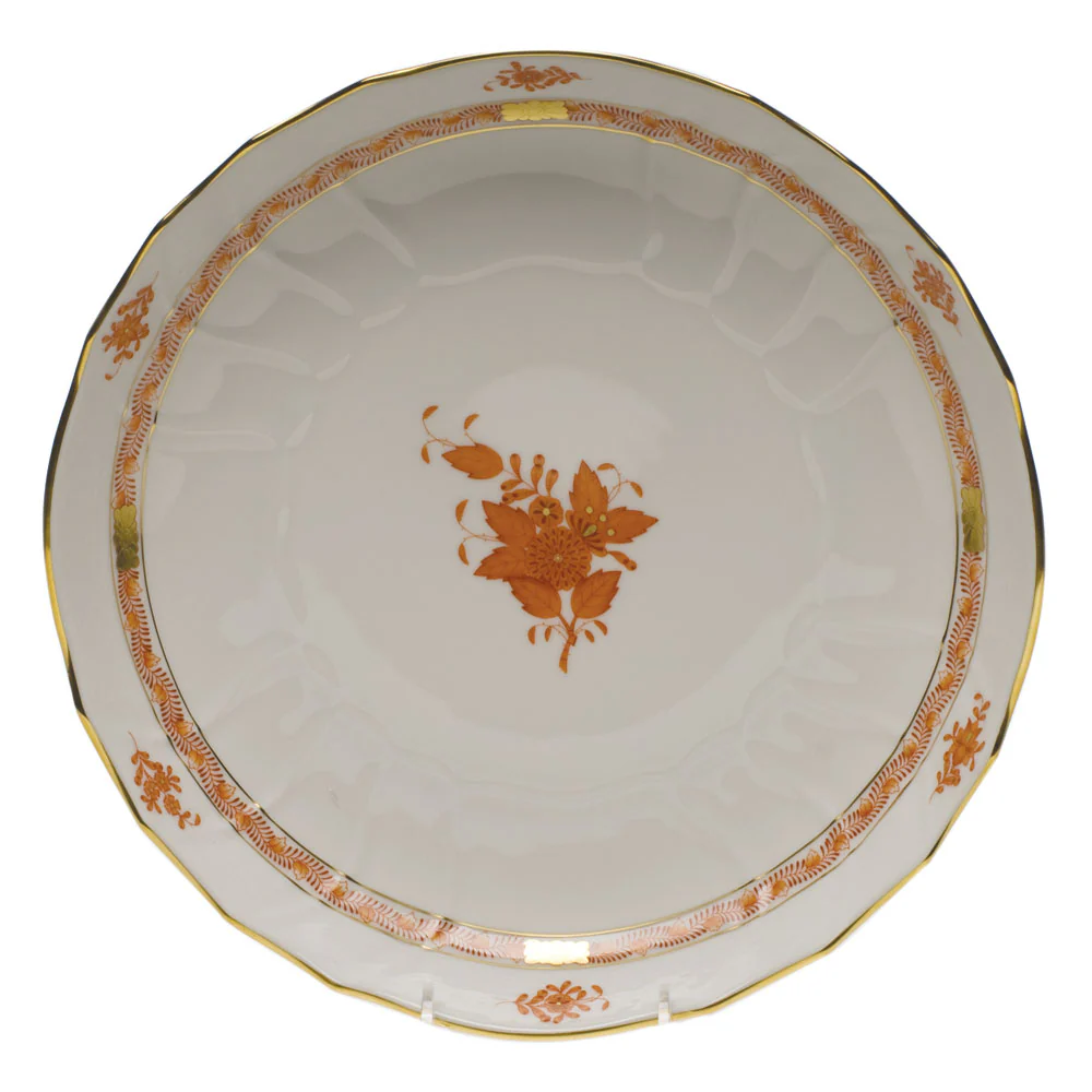 Chinese Bouquet Rust Open Veg Bowl  10.5"d
