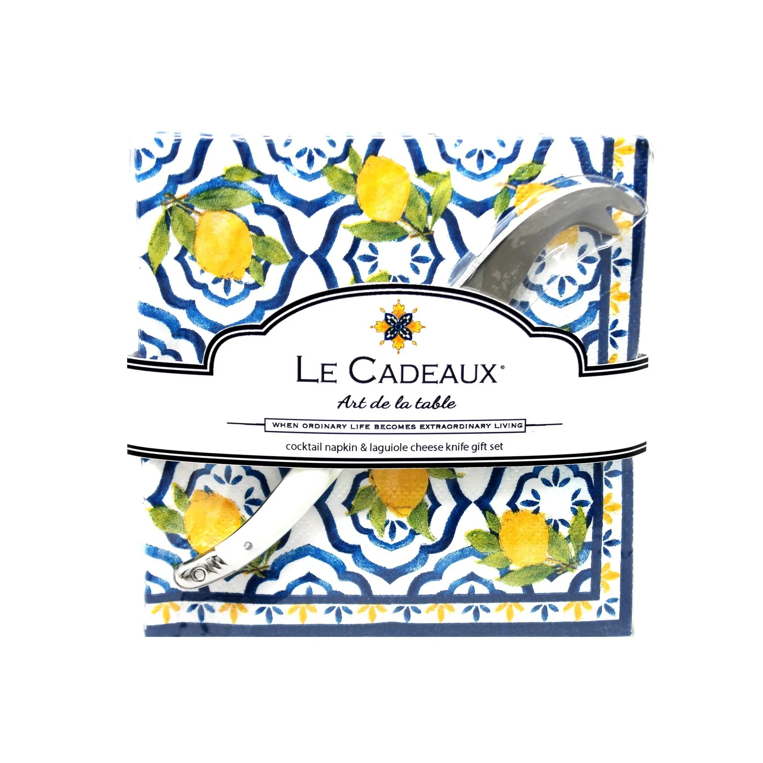 Cocktail Napkins and Laguiole Cheese Knife Gift Set - Image 2