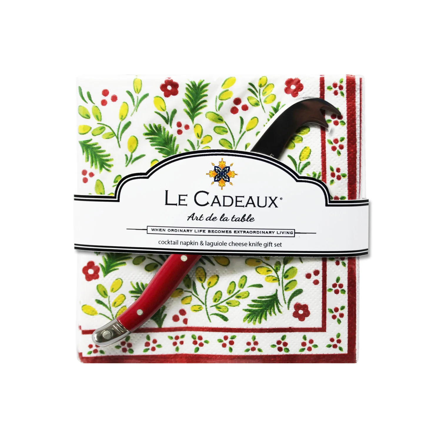 Cocktail Napkins and Laguiole Cheese Knife Gift Set - Image 3