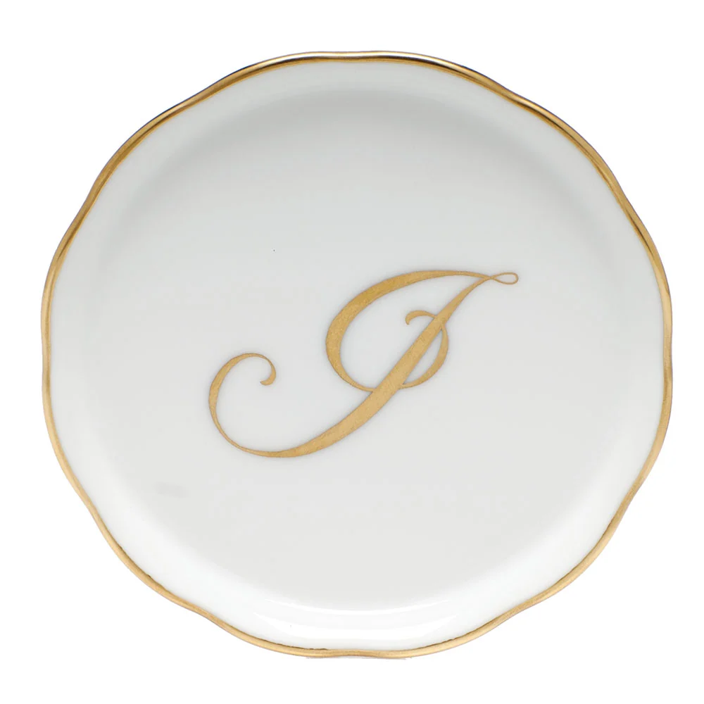 Coaster with monogram 4"d - J