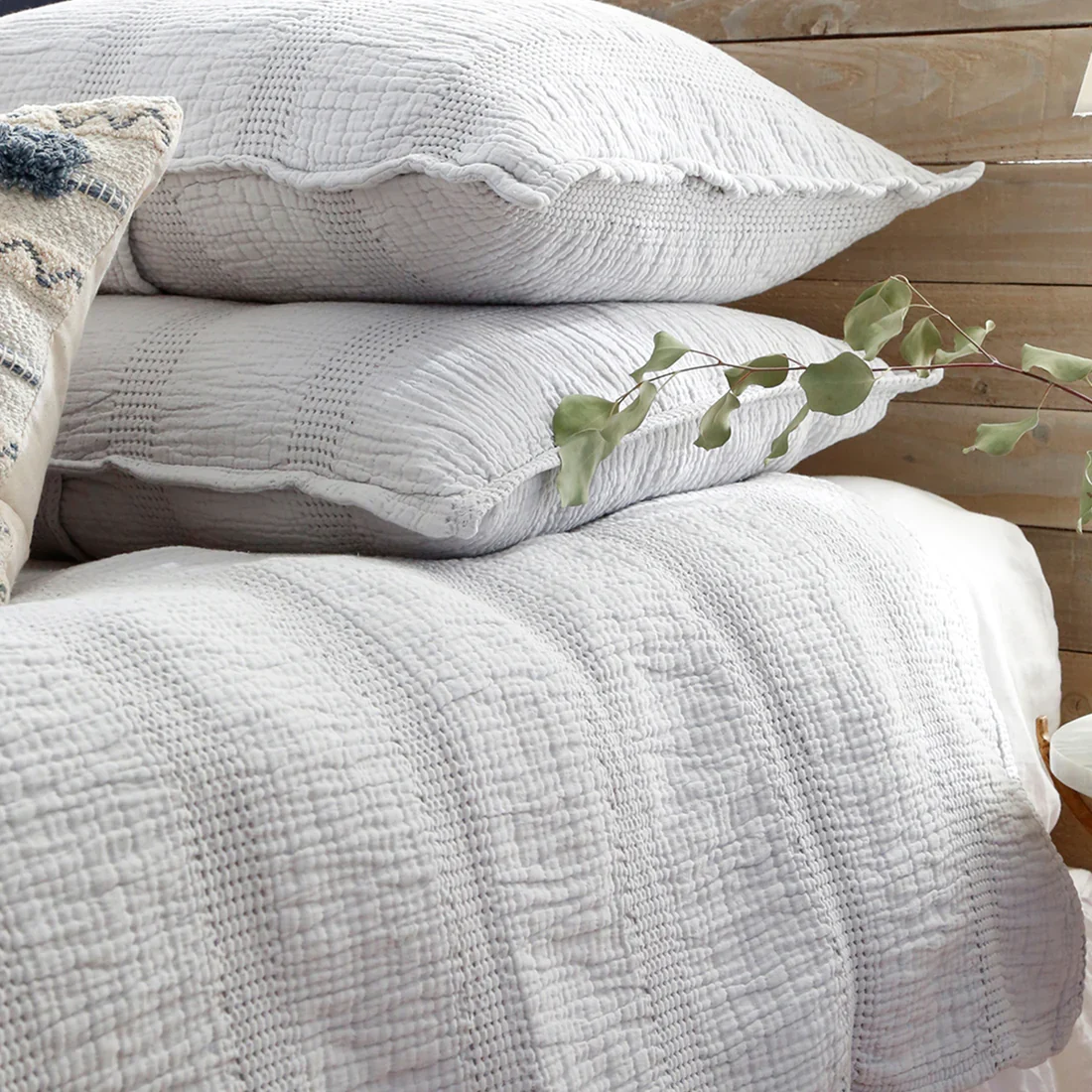 Nantucket Matelasse Shams - Grey - Image 3