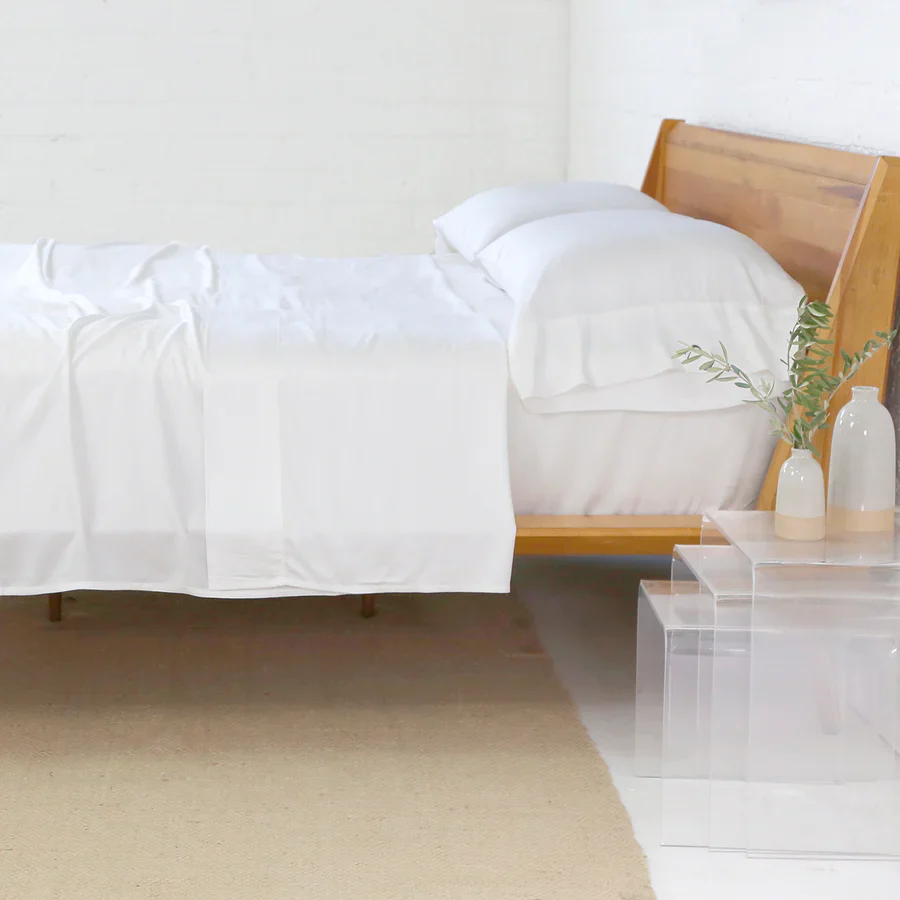 Cotton Sateen Sheets in White