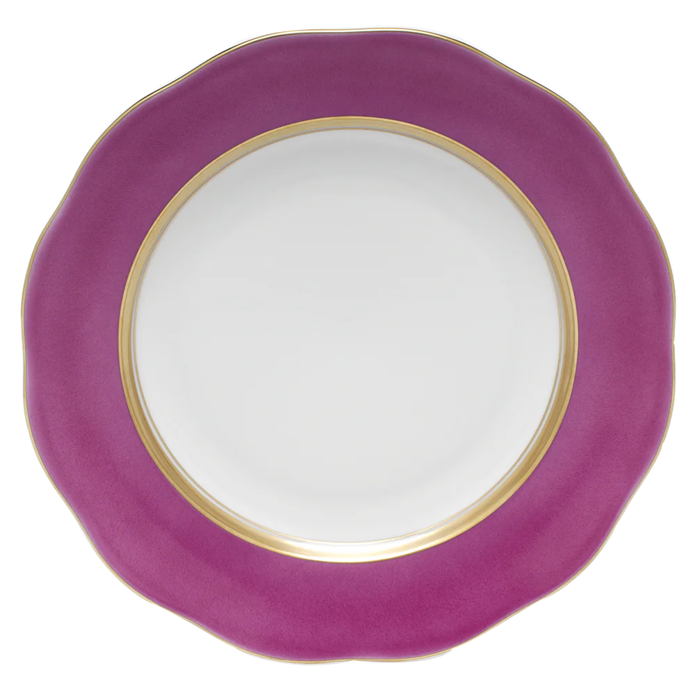 Silk Ribbon Dessert Plate 8.25"d - Raspberry