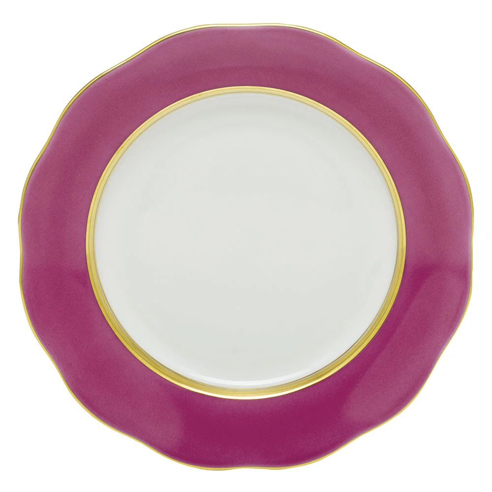 Silk Ribbon Dessert Plate 8.25"d - Raspberry - Image 2
