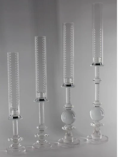 Crystal Glass Candle Holder With Shade Small - Image 3