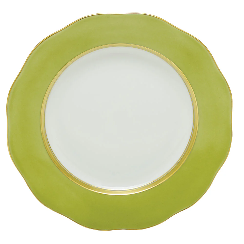 Silk Ribbon Olive Dessert Plate 8.25"d - Image 2