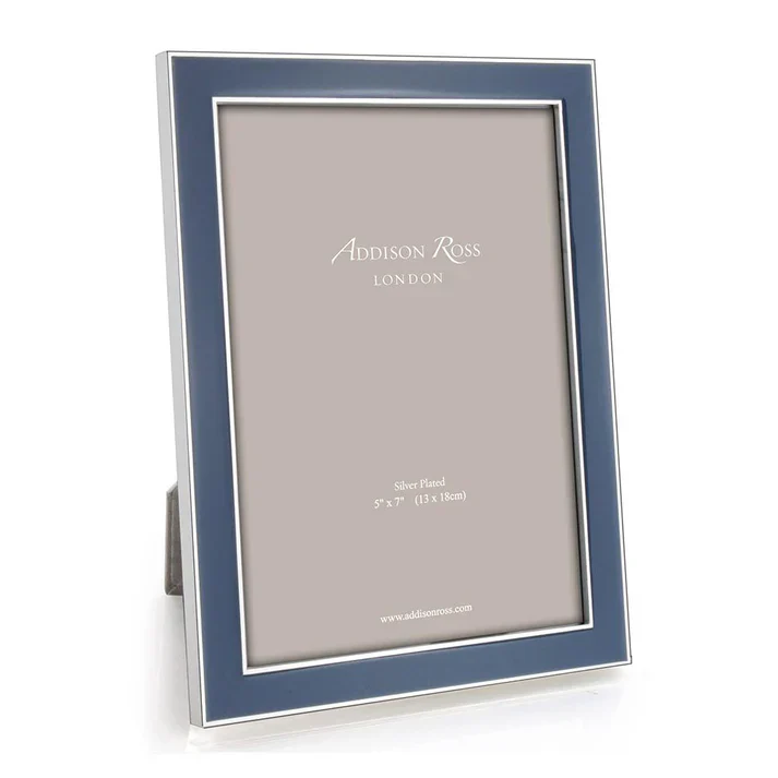 Denim Blue Enamel Frame, Silver Trim 4x6 - Image 2
