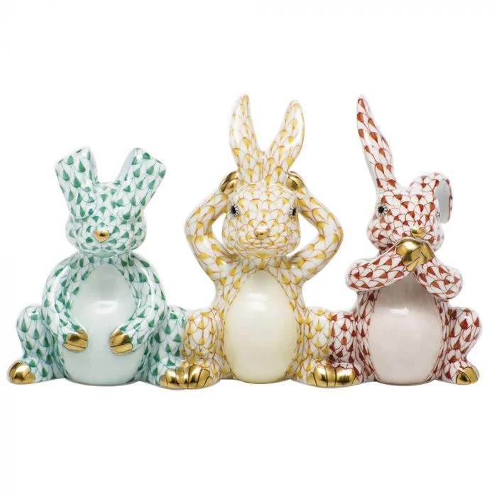 Three Wise Bunnies 5.25"l X 3"h - Image 2
