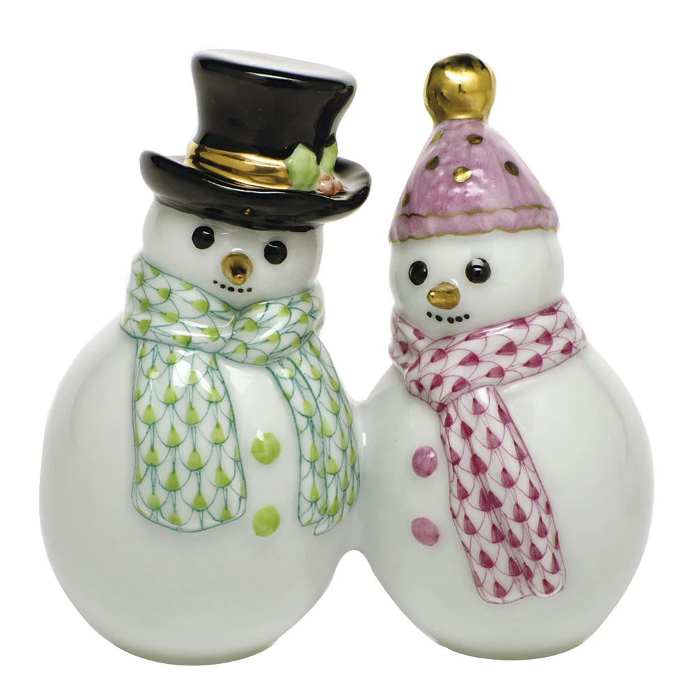 Snowman Couple 1.5"l X 3"h