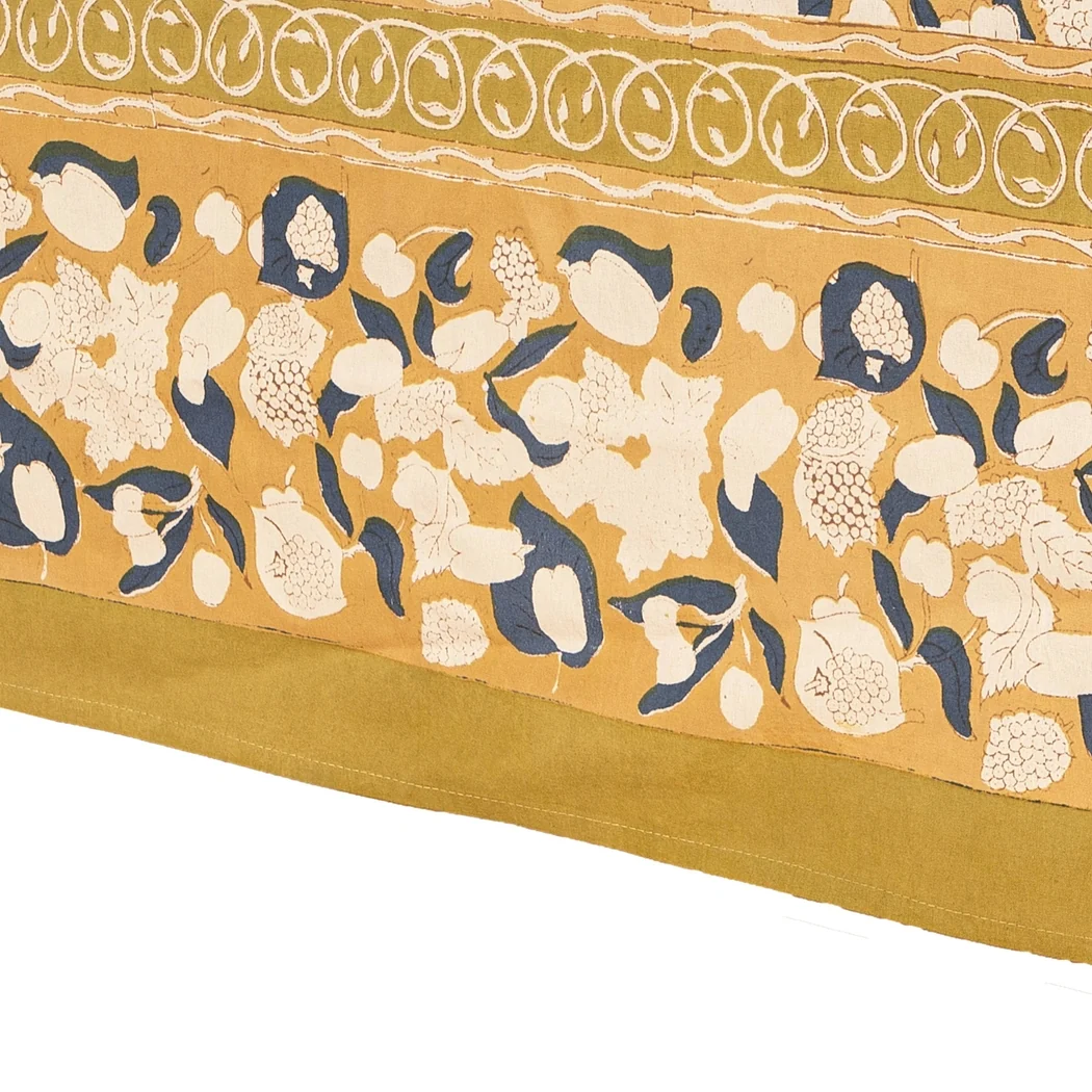 Forest Harvest Mustard & Blue French Tablecloth - Image 2