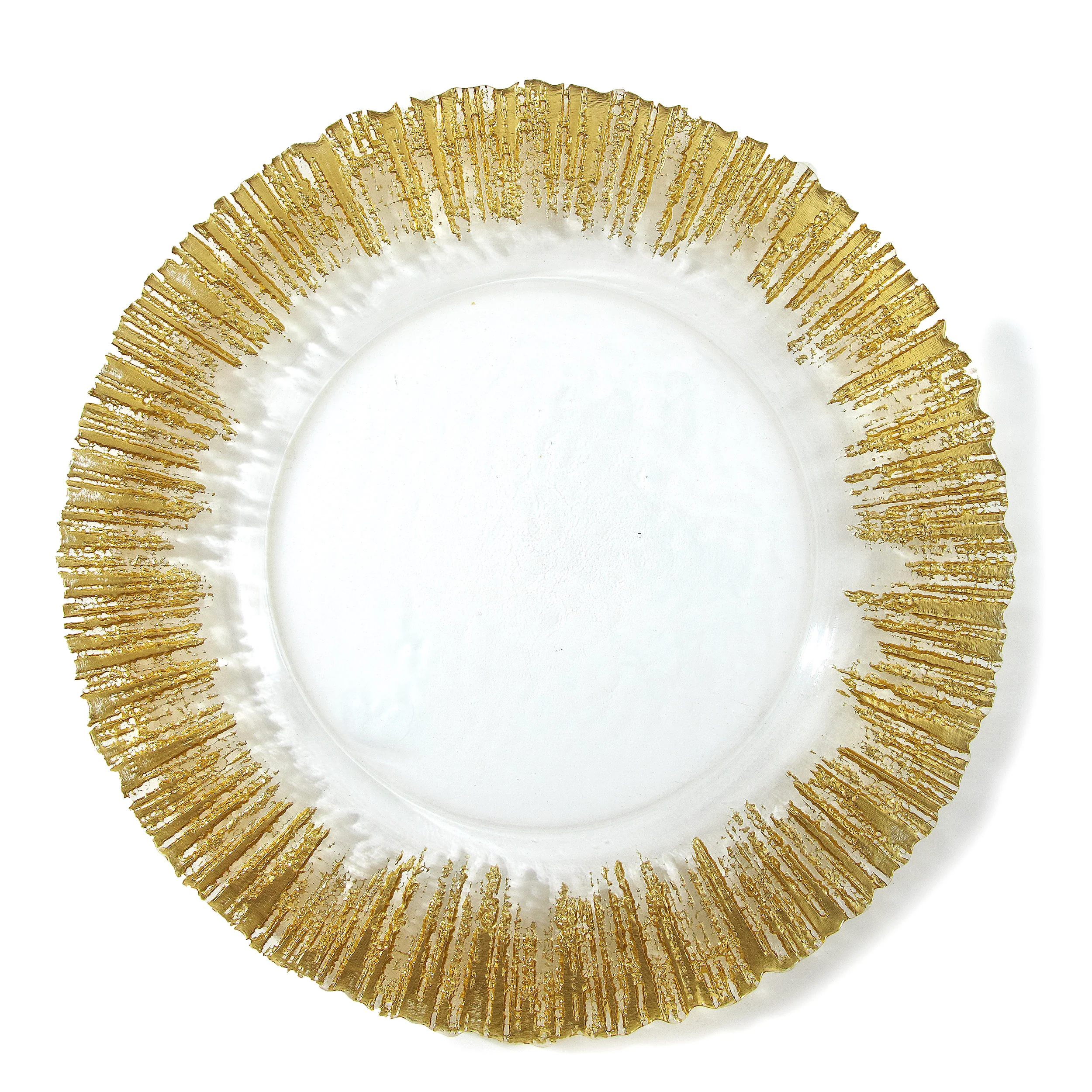Gold Rim Sunburst Charger Set of 4
