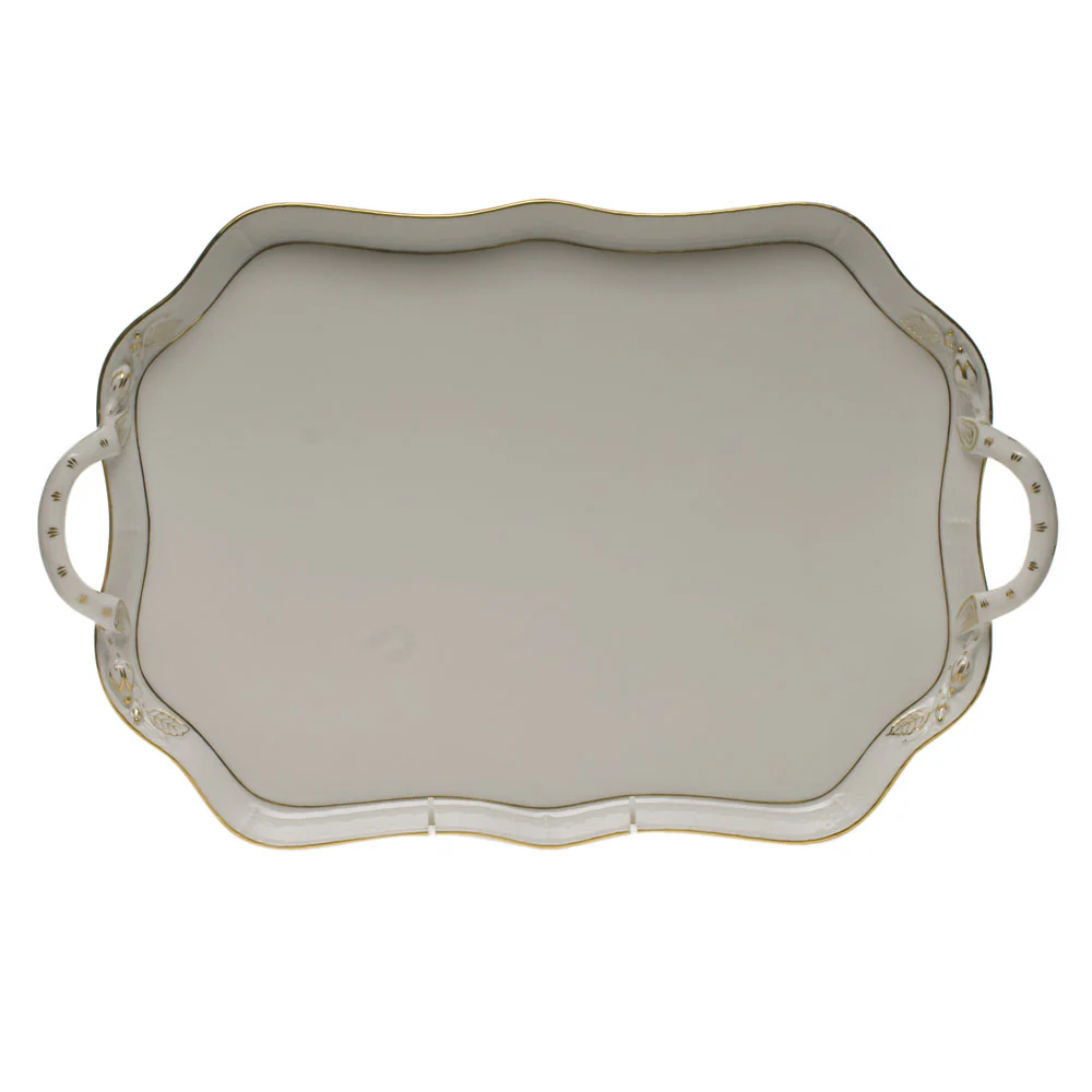 Golden Edge Rec Tray W/branch Handles  18"l