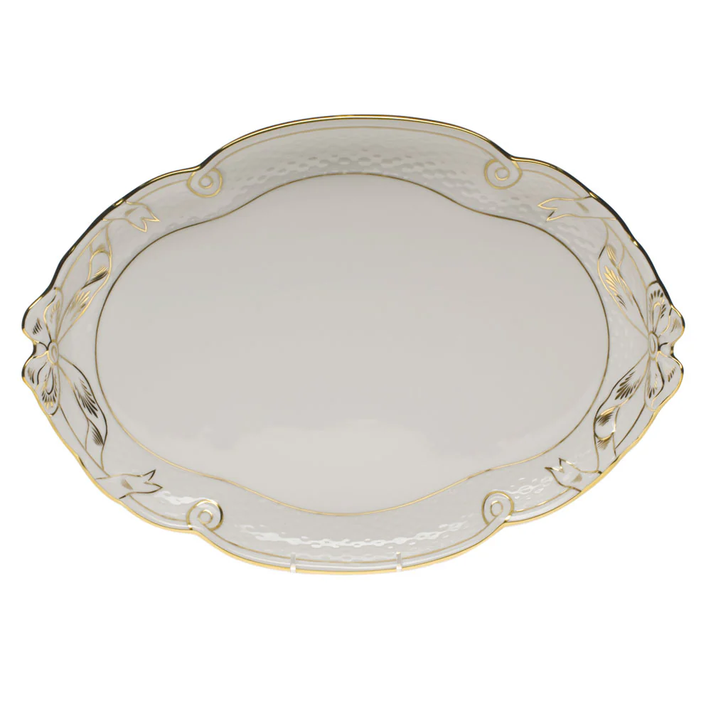Golden Edge Ribbon Tray  15.75"l X 11"w