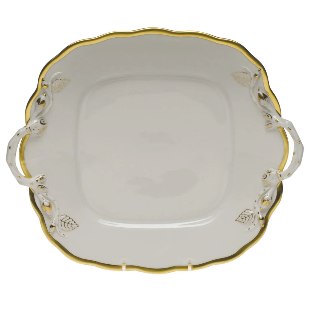 Gwendolyn Square Cake Plate W/handles  9.5"sq