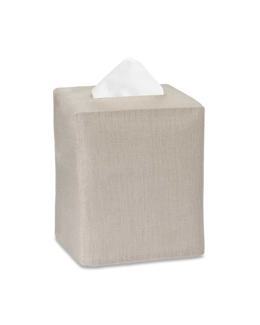 Linen Tissue Box Cover - Taupe