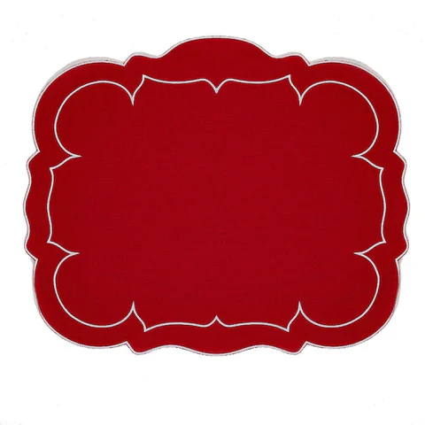 Linho Placemats Scalloped Rectangular Set of 4 - Image 2