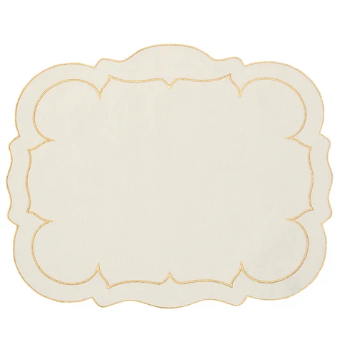 Linho Placemats Scalloped Rectangular Set of 4 - Image 3