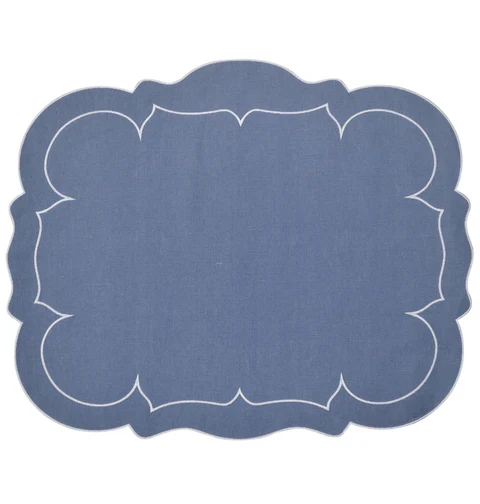 Linho Placemats Scalloped Rectangular Set of 4 - Image 6