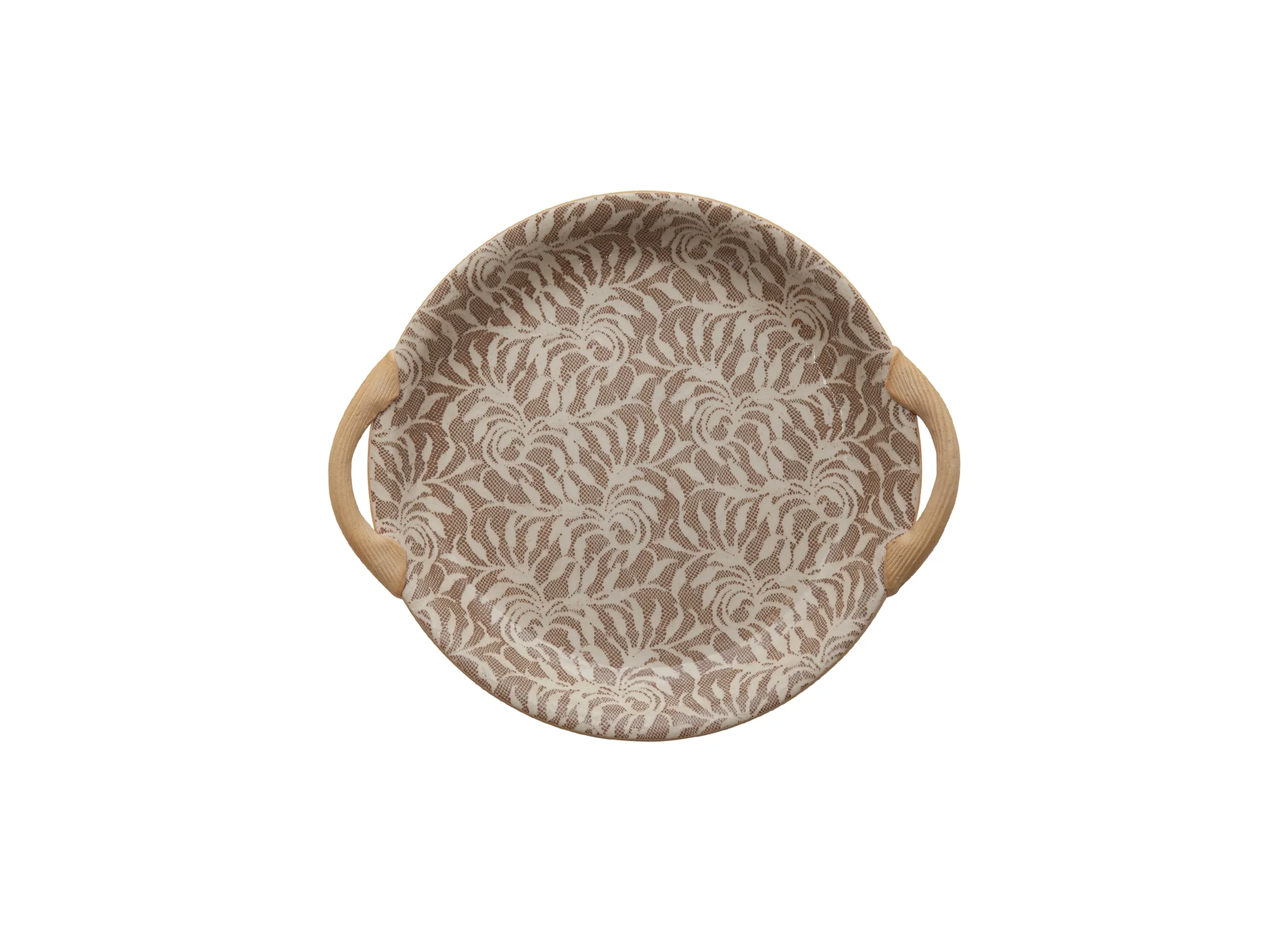 Mocha 13" Round Tray with Handles