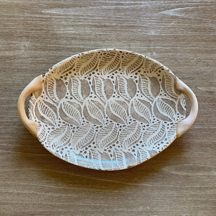 Mocha Small Oval Tray with Handles - Image 2