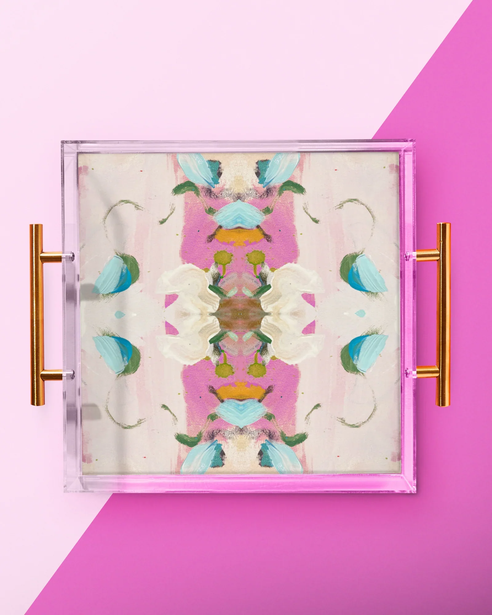 Monets Garden Pink Large Tray
