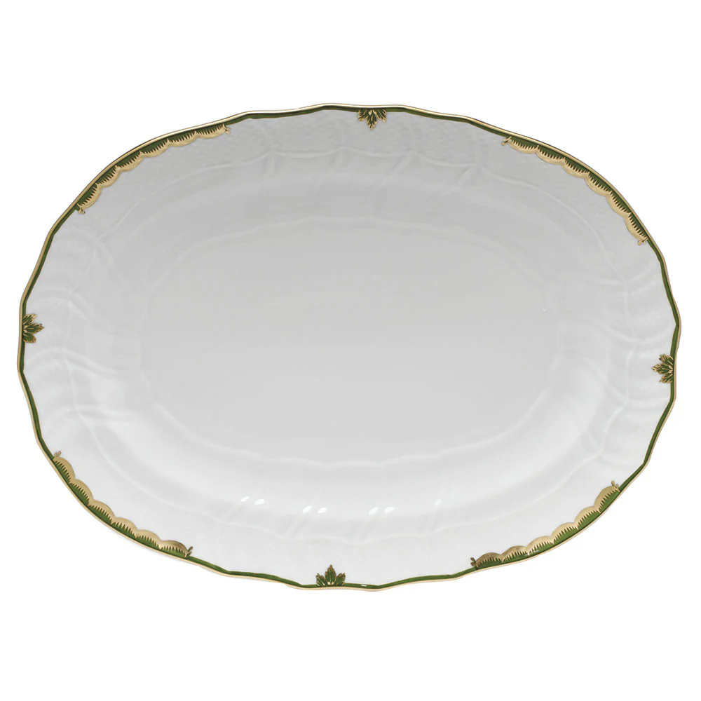 Princess Victoria Dark Green Platter 15"l X 11.5"w