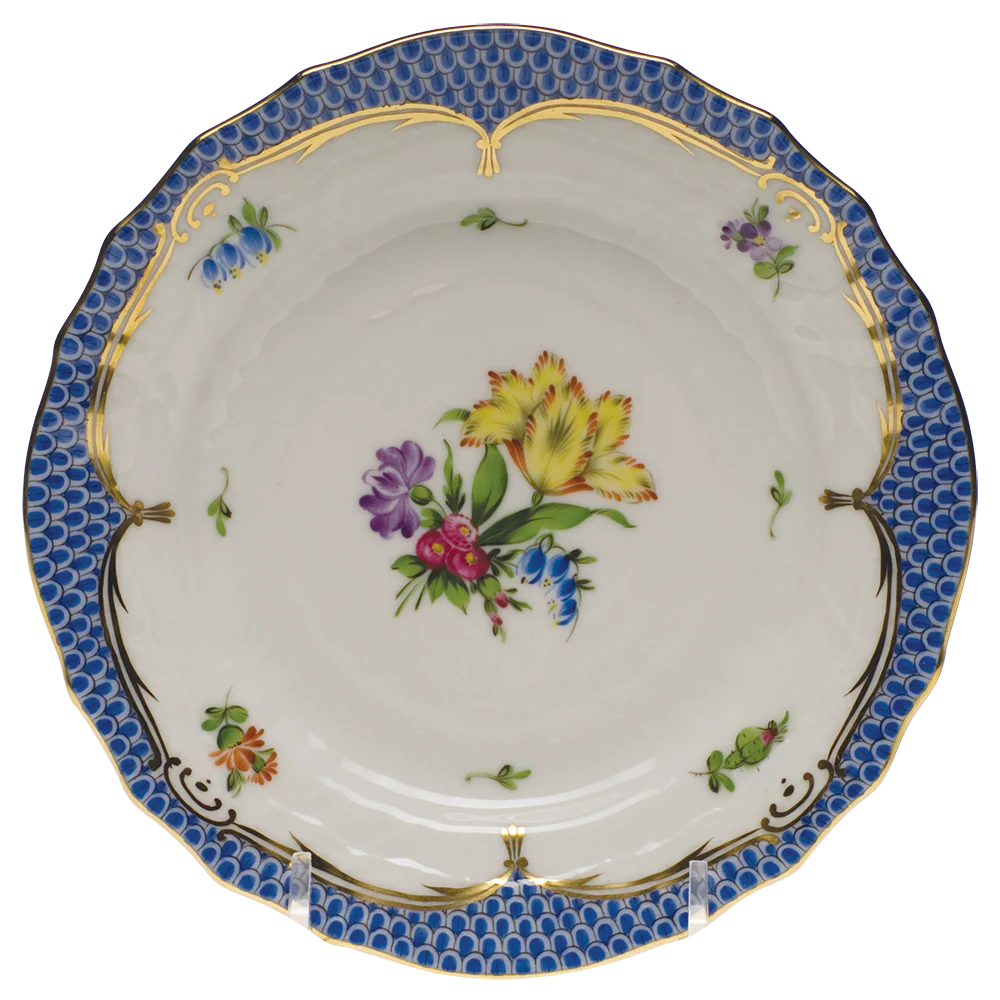 Printemps W/blue Border Bread And Butter Plate - Mo 06 6"d