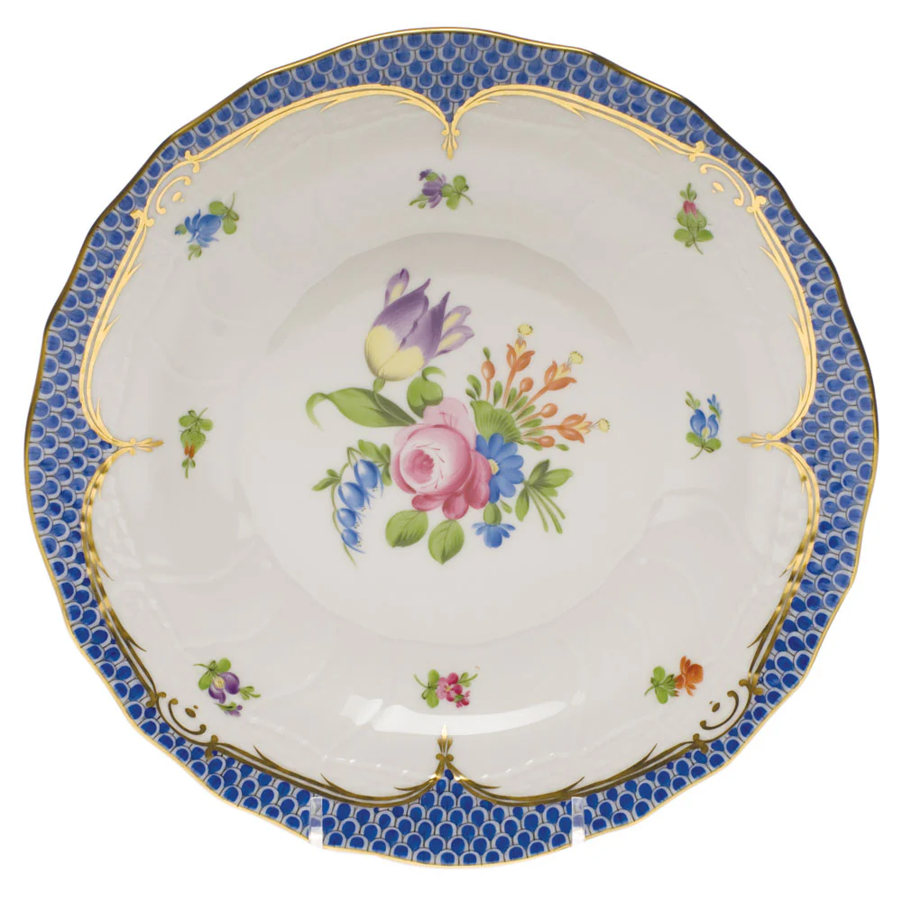Printemps W/blue Border Dessert Plate - Motif 04 8.25"d - Image 2