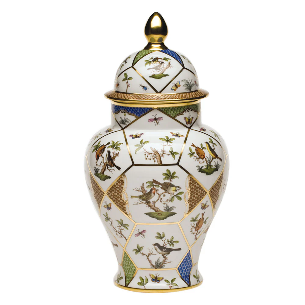Rothschild Bird Covered Urn 150th Anniversary 14.4"h