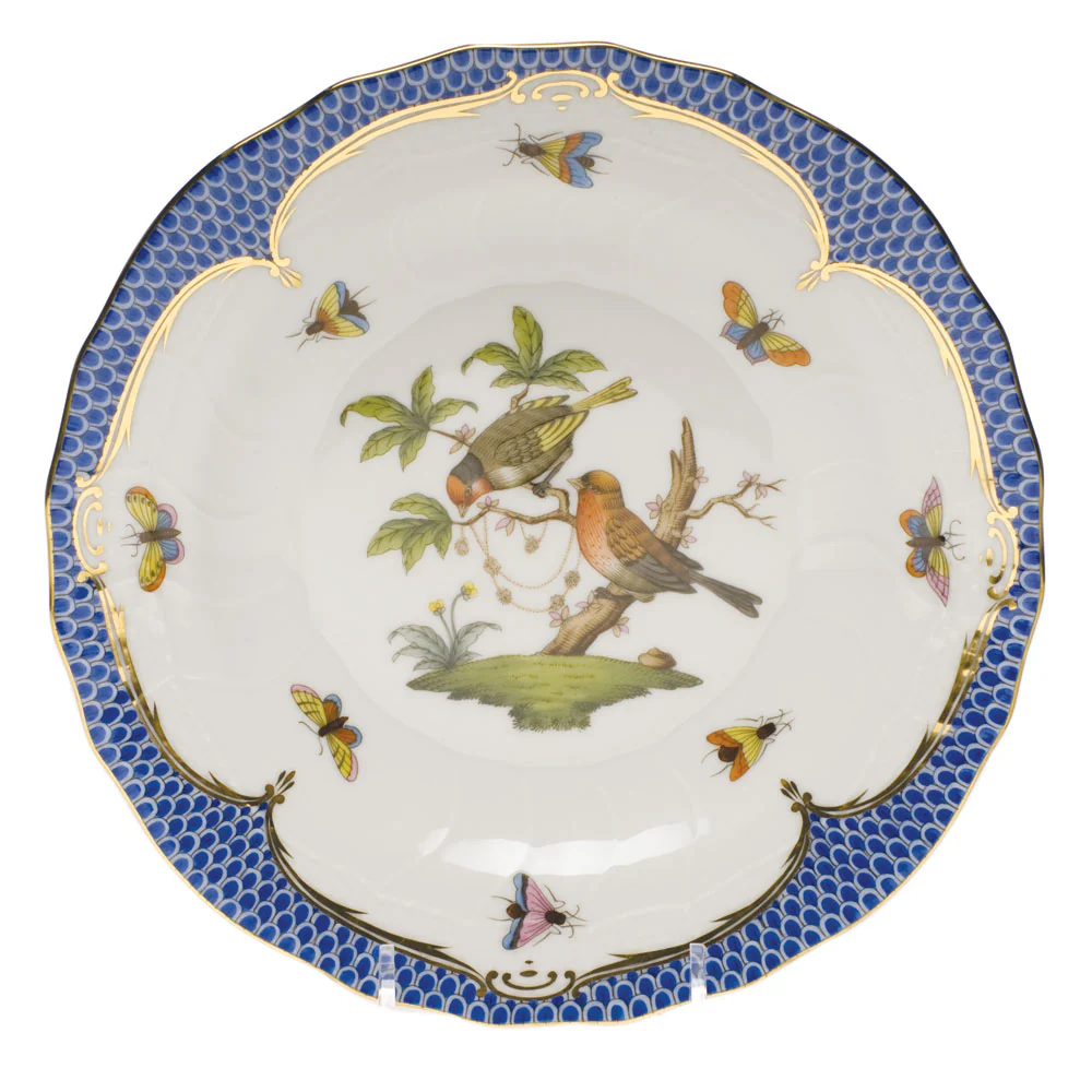 Rothschild Bird Blue Border Dessert Plate - Motif 10 8.25"d - Image 2