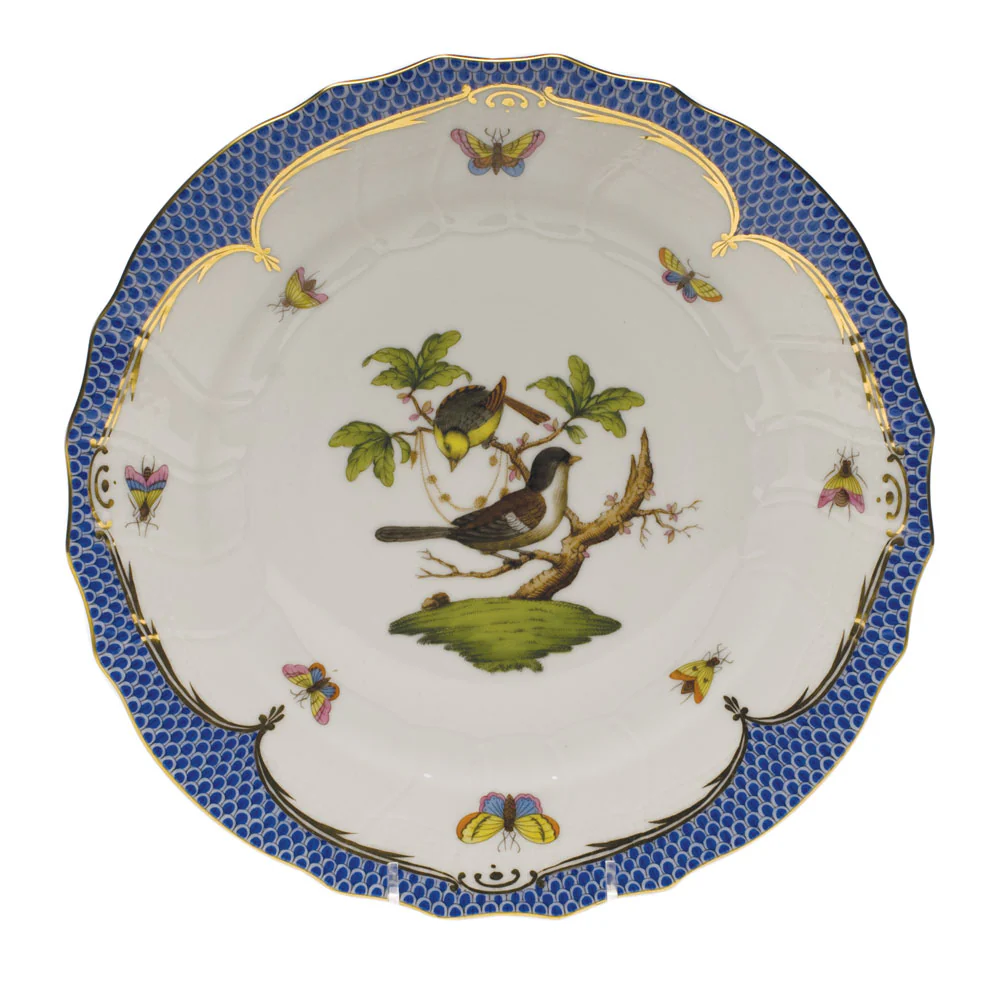 Rothschild Bird Blue Border Dinner Plate - Motif 01 10.5"d - Image 2