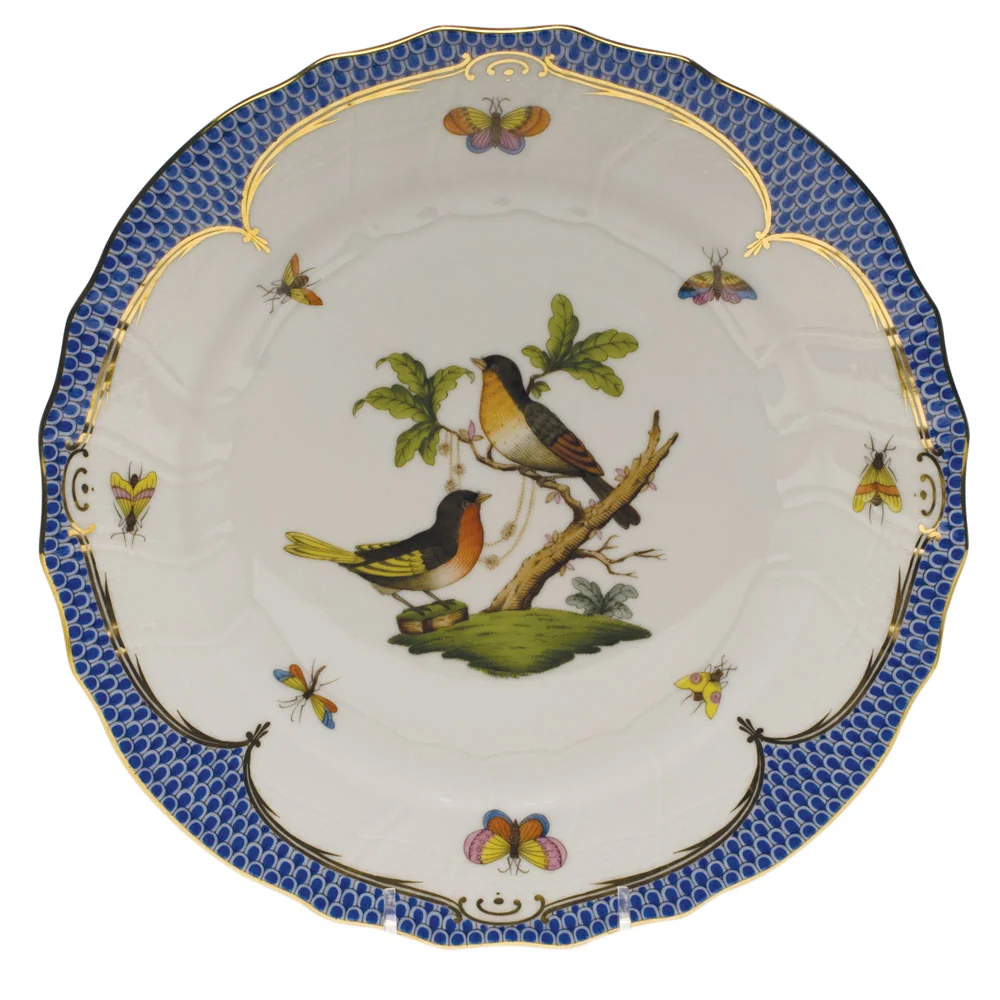 Rothschild Bird Blue Border Dinner Plate - Motif 08 10.5"d - Image 2