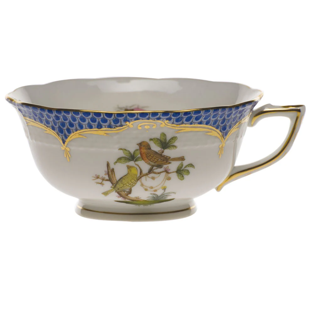 Rothschild Bird Blue Border Tea Cup - Motif 06 (8 Oz) - Image 2