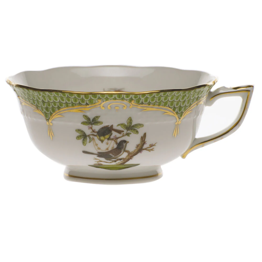 Rothschild Bird Green Bord Tea Cup - Motif 01 (8 Oz) - Green Border - Image 2