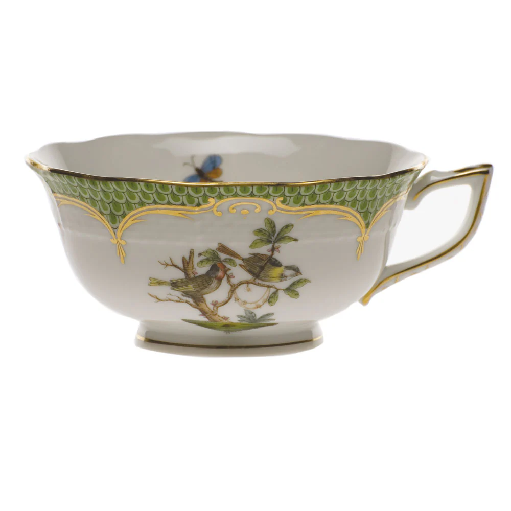 Rothschild Bird Green Bord Tea Cup - Motif 11 (8 Oz) - Green Border - Image 2