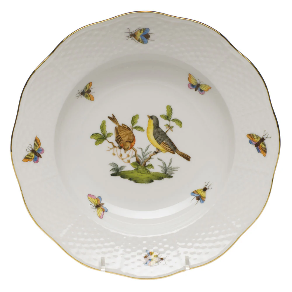 Rothschild Bird Rim Soup Plate - Motif 07 8"d