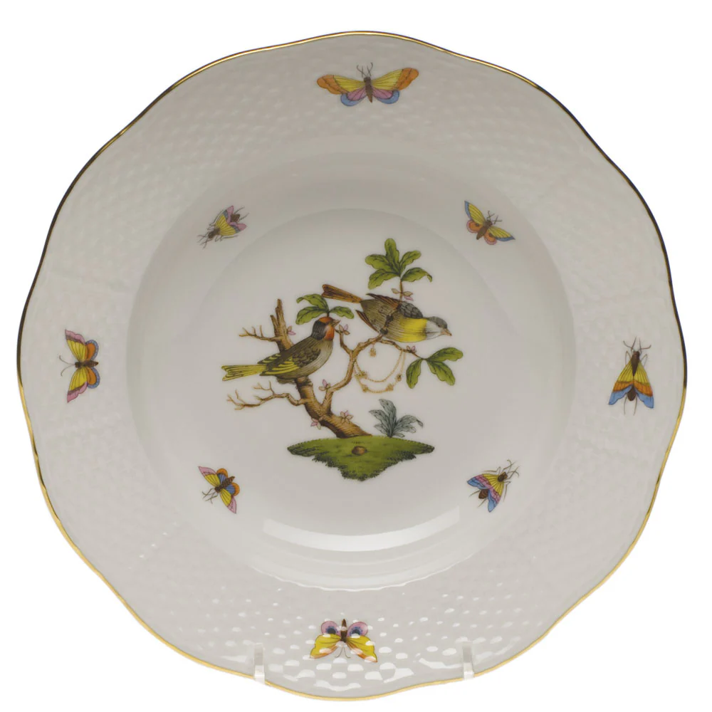 Rothschild Bird Rim Soup Plate - Motif 11 8"d