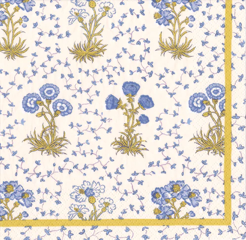 Semis De Fleurs Blue Luncheon Napkin