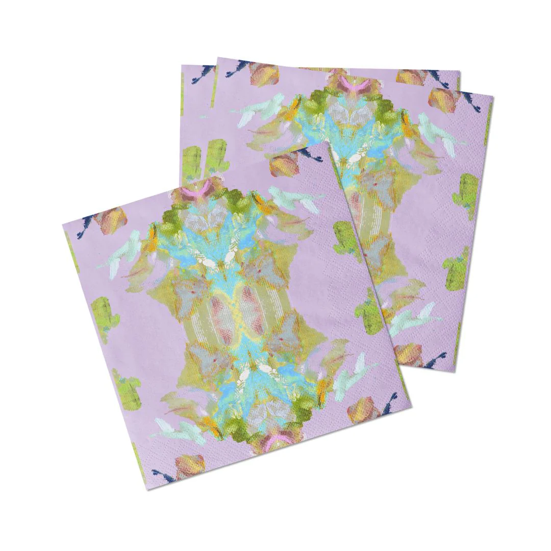 Stained Glass Lavender Cocktail Napkin