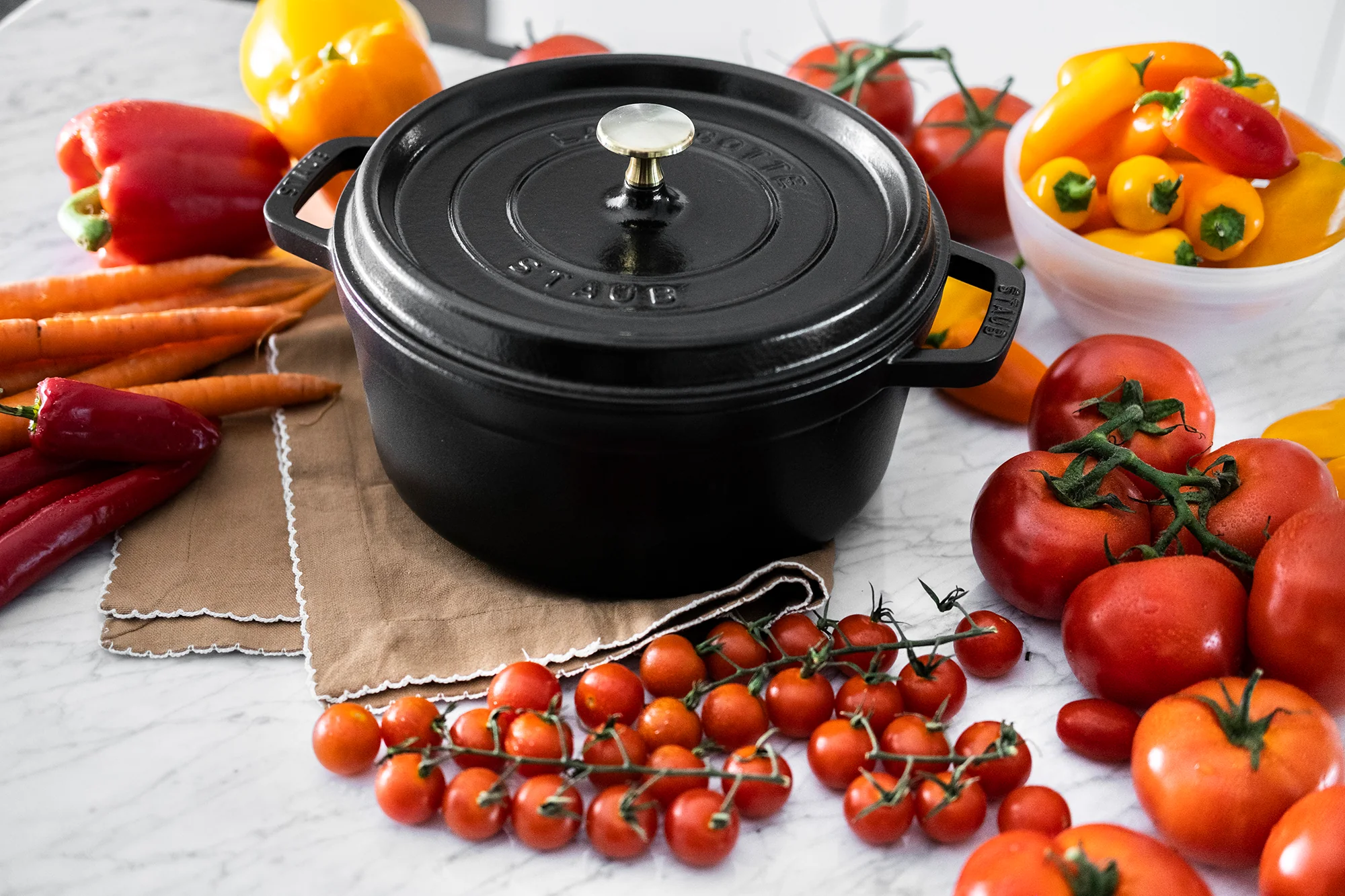 Staub Cast Iron 4-qt Round Cocotte - Matte Black - Image 4