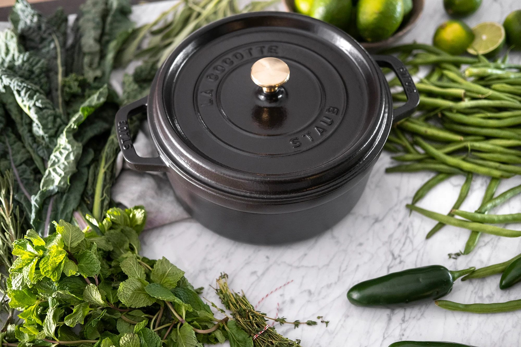 Staub Cast Iron 4-qt Round Cocotte - Matte Black - Image 6